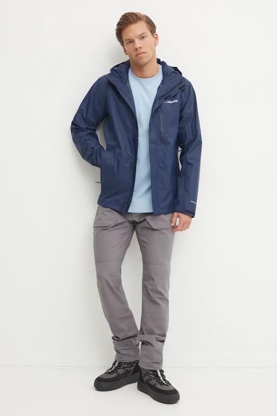 Columbia geaca de ploaie Pouring Adventure 2117171 bleumarin SS25