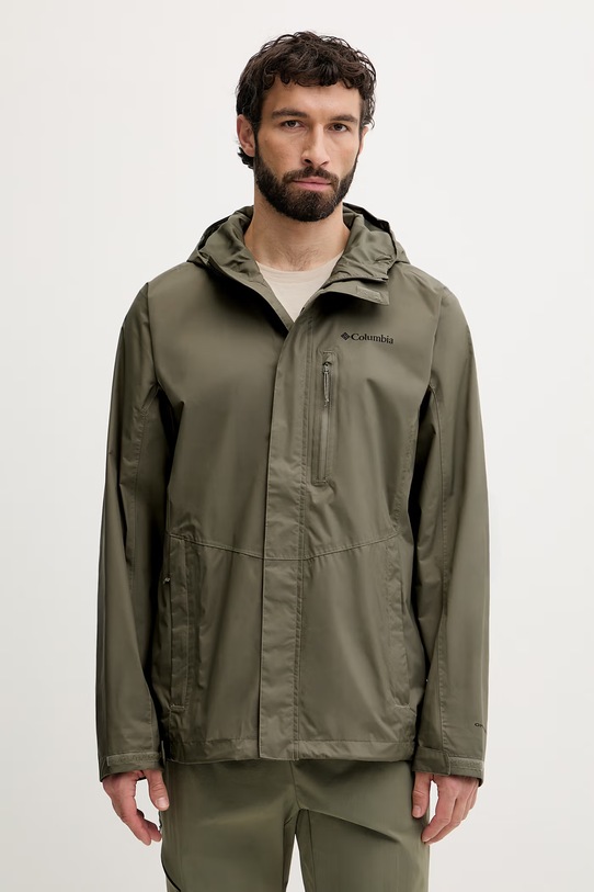 Columbia kurtka przeciwdeszczowa męska Pouring Adventure zielony 2117171