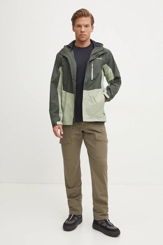 Columbia geaca de ploaie Pouring Adventure 2117171 verde SS25