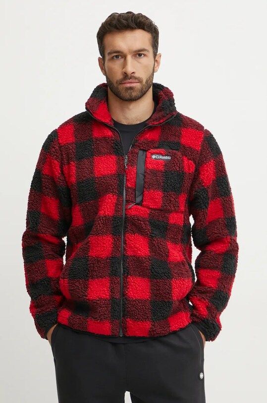 Bunda Columbia Winter Pass Printed Fleece bez kapuce červená 2097841