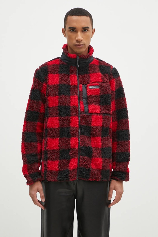 Columbia kurtka Winter Pass Printed Fleece bez kaptura czerwony 2097841