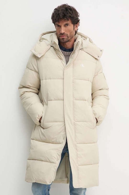 Bunda Calvin Klein Jeans zateplené béžová J30J326109