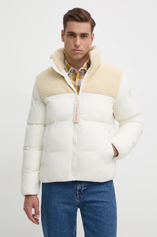 Bunda Calvin Klein Jeans zateplené béžová J30J326091