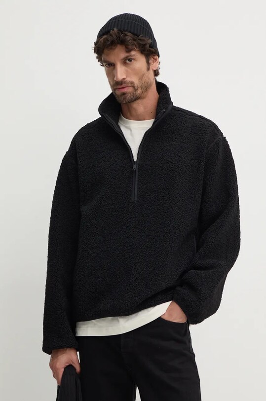 Mikina Calvin Klein Jeans bez kapuce černá J30J326679