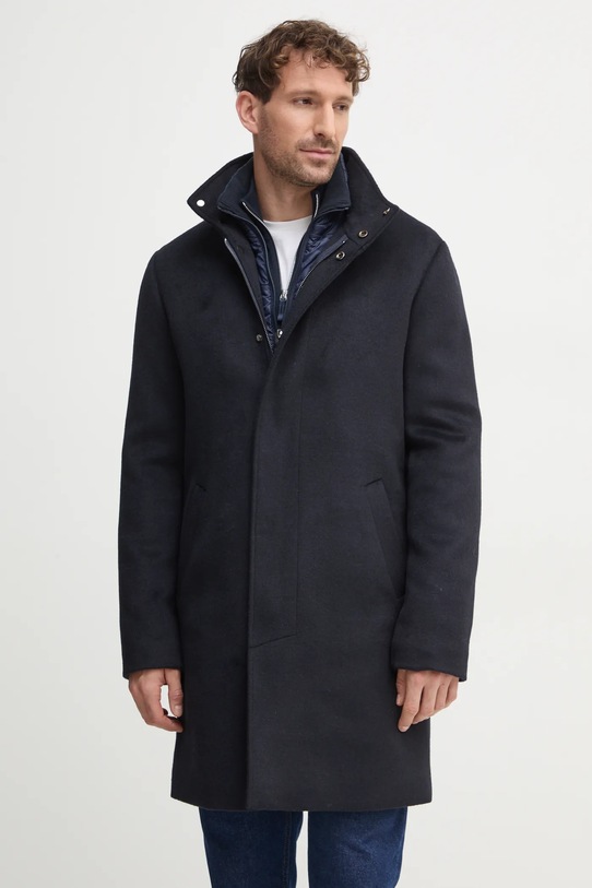 Kabát s příměsí vlny Guess URBAN přechodné námořnická modř M4BL30.WGJ82