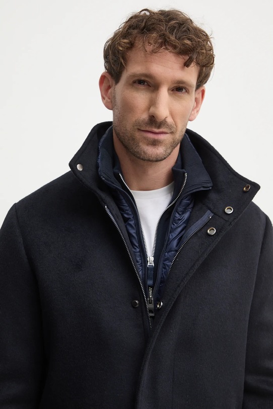 Kabát s příměsí vlny Guess URBAN námořnická modř M4BL30.WGJ82