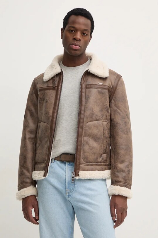 Guess kurtka AVIATOR bez kaptura brązowy M4BL36.WGJK0