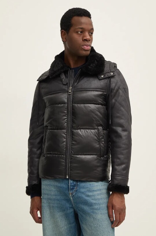 Куртка Guess з капюшоном чорний M4BL37.WGJL0