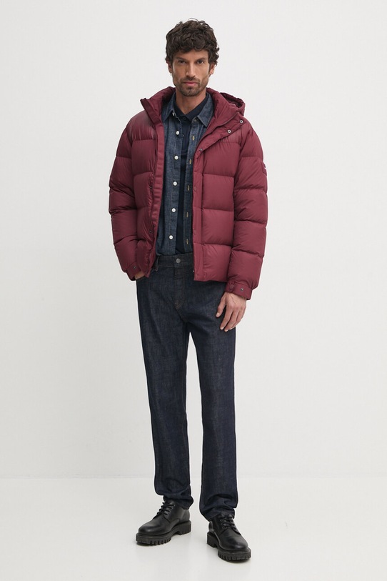 Péřová bunda Tommy Hilfiger MW0MW36569 burgundské AW24