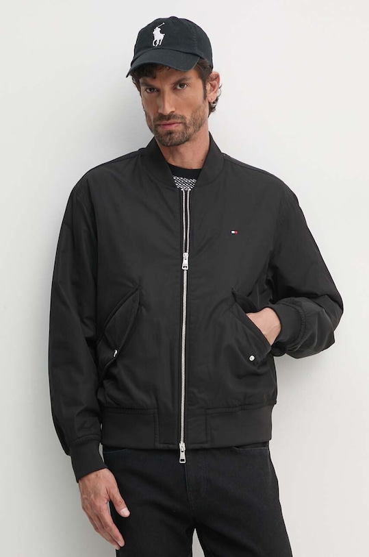 Bomber bunda Tommy Hilfiger přechodné černá MW0MW36592