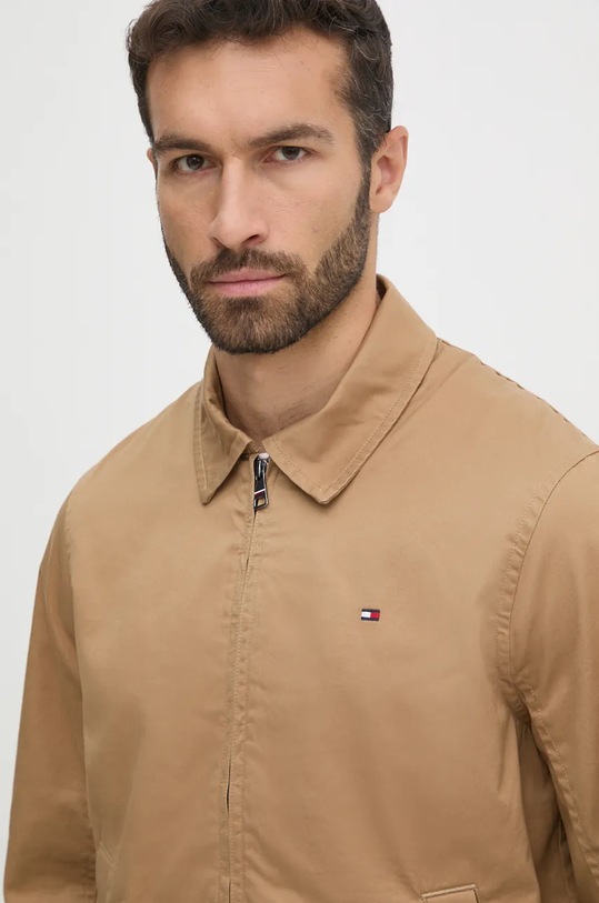 Bavlněná bunda Tommy Hilfiger béžová MW0MW36603