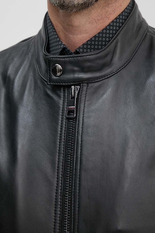 Tommy Hilfiger kurtka skórzana MW0MW36635 czarny