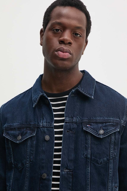 Rifľová bunda Tommy Hilfiger bez kapucne tmavomodrá MW0MW37263