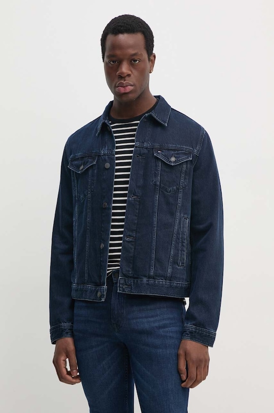 Rifľová bunda Tommy Hilfiger tmavomodrá MW0MW37263