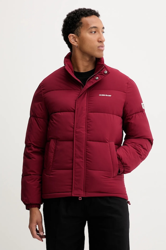 Bunda Guess Jeans s podšívkou burgundské M4BL20.WGII2