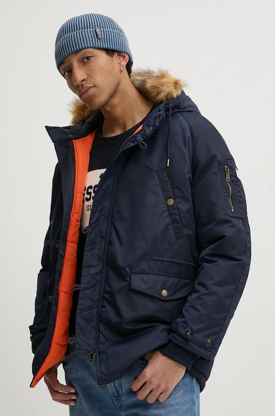 Bunda Guess Jeans s podšívkou námořnická modř M4BL22.WG932