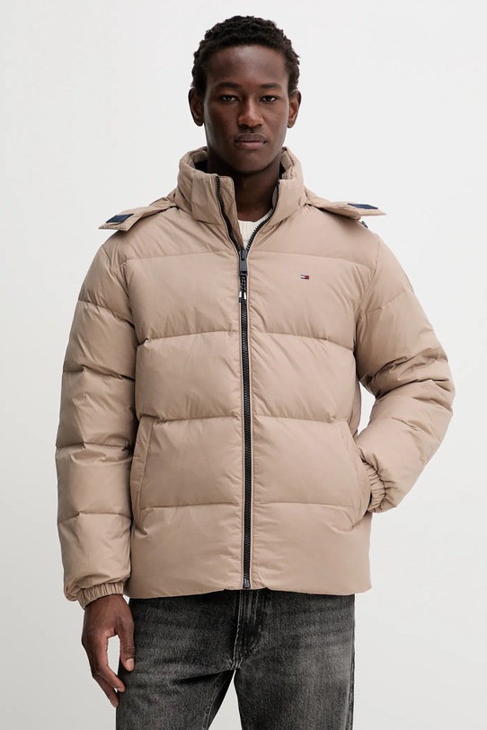 Péřová bunda Tommy Jeans béžová DM0DM19786