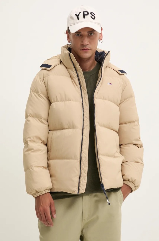 Páperová bunda Tommy Jeans oversize béžová DM0DM19786