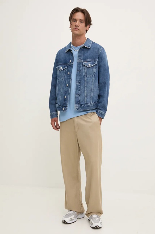 Tommy Jeans geacă din denim DM0DM20495 albastru AW24