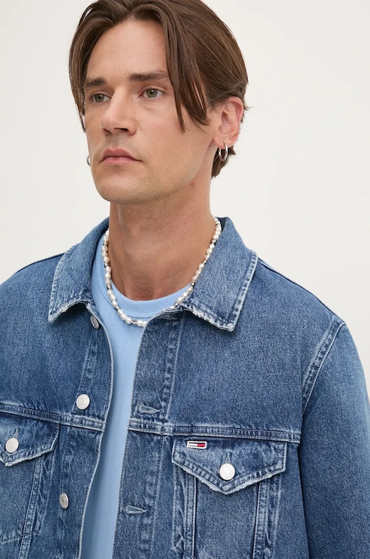 Tommy Jeans geacă din denim DM0DM20495 albastru