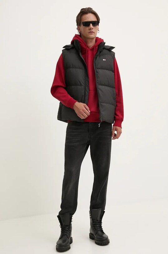 Tommy Jeans vesta de puf DM0DM20465 negru AW24