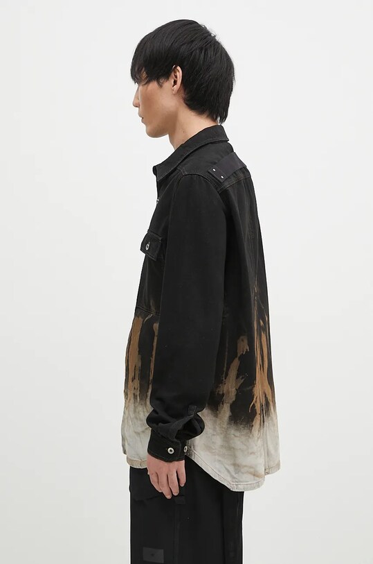 Rick Owens geacă din denim Outershirt DU02D2755.BSUN negru AW24