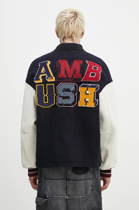 Oblečenie Vlnená bunda AMBUSH Stadium Jacket BMEK002F24FAB0014628 tmavomodrá