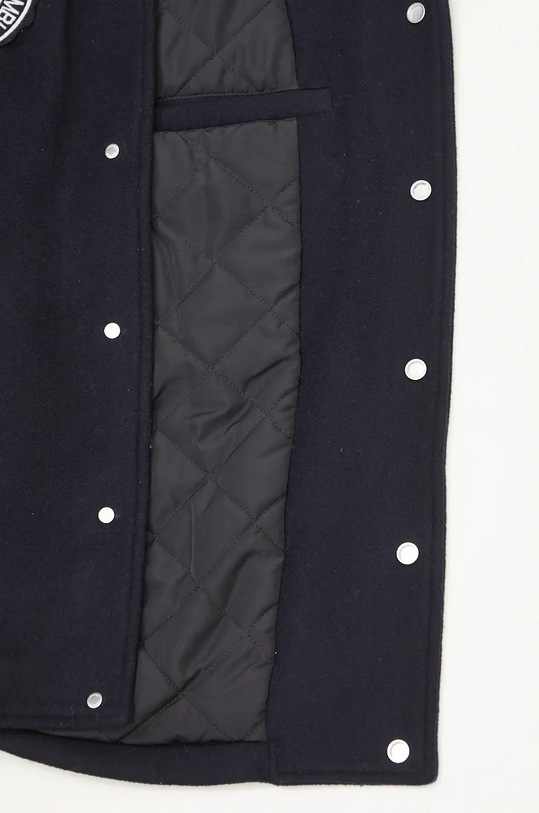 Vlnená bunda AMBUSH Stadium Jacket BMEK002F24FAB0014628 tmavomodrá