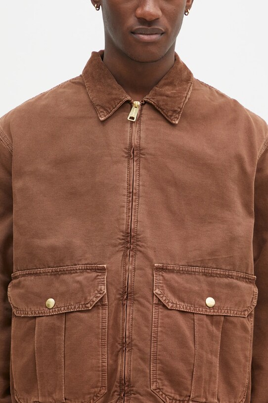 Carhartt WIP cotton jacket Stanton Jacket brown I033826.2CU4J
