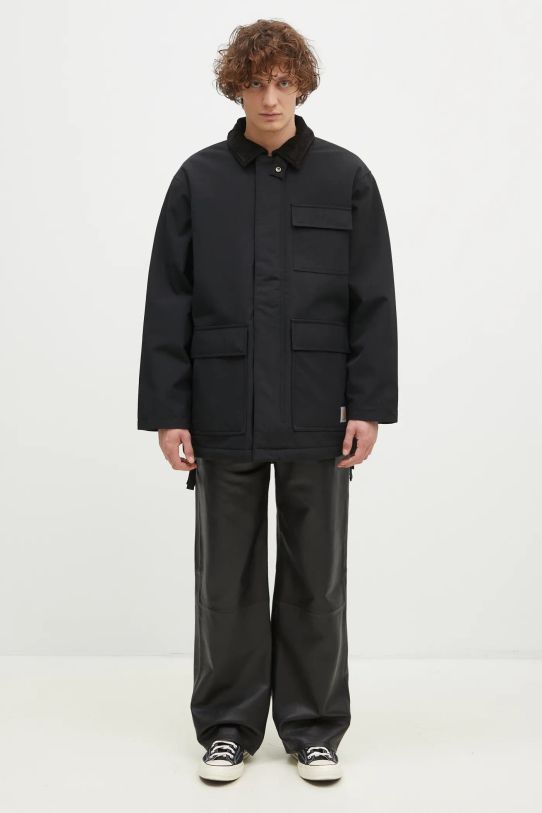 Μπουφάν Carhartt WIP Clarton Coat I033870.00EXX μαύρο