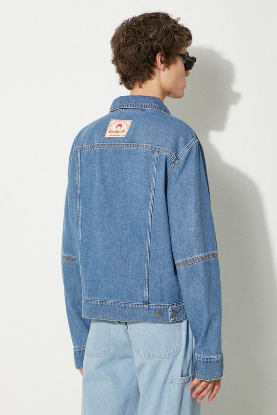 Ρούχα Τζιν μπουφάν Marine Serre Moon Laser Denim Trucker Jacket MJA063A μπλε