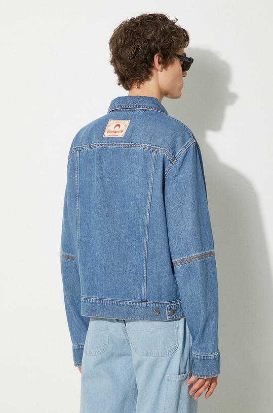 Odzież Marine Serre kurtka jeansowa Moon Laser Denim Trucker Jacket MJA063A niebieski