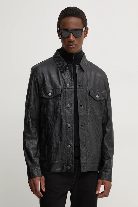ZADIG&VOLTAIRE kurtka skórzana nieocieplane czarny RMOW00040