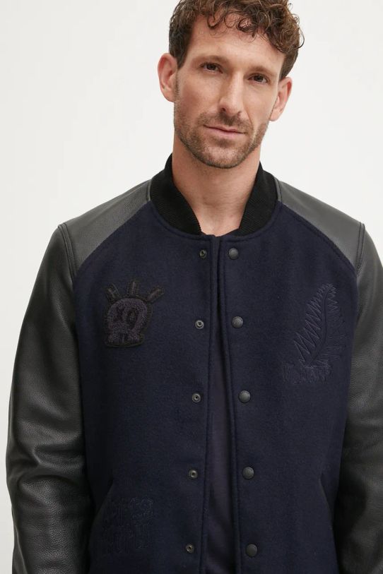 ZADIG&VOLTAIRE kurtka bomber z domieszką wełny granatowy RMOW00111