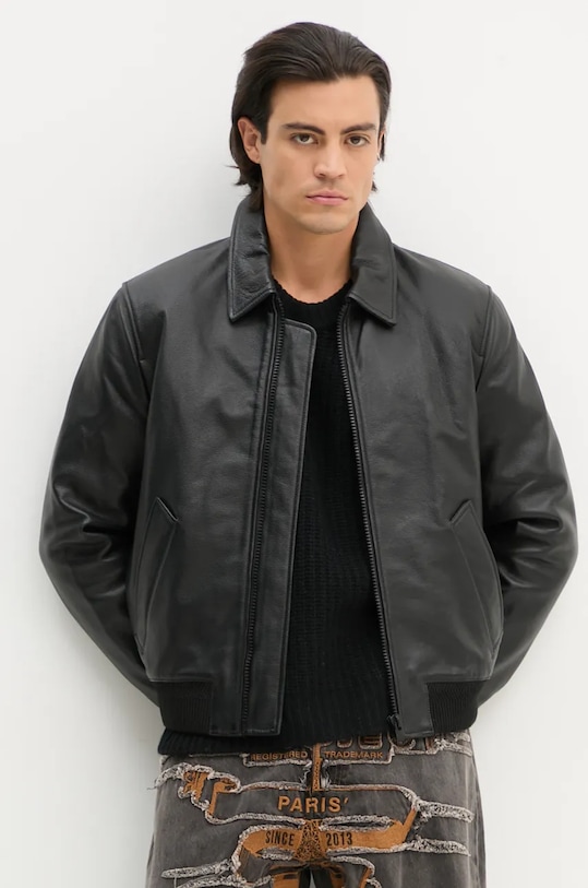 ZADIG&VOLTAIRE kurtka skórzana bez kaptura czarny RMOW00108