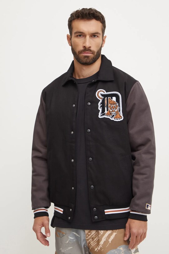 Куртка-бомбер 47 brand MLB Detroit Tigers с подкладкой чёрный BC009PMILXK636502JK