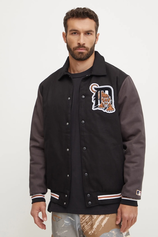 47 brand geaca bomber MLB Detroit Tigers cu captuseala negru BC009PMILXK636502JK