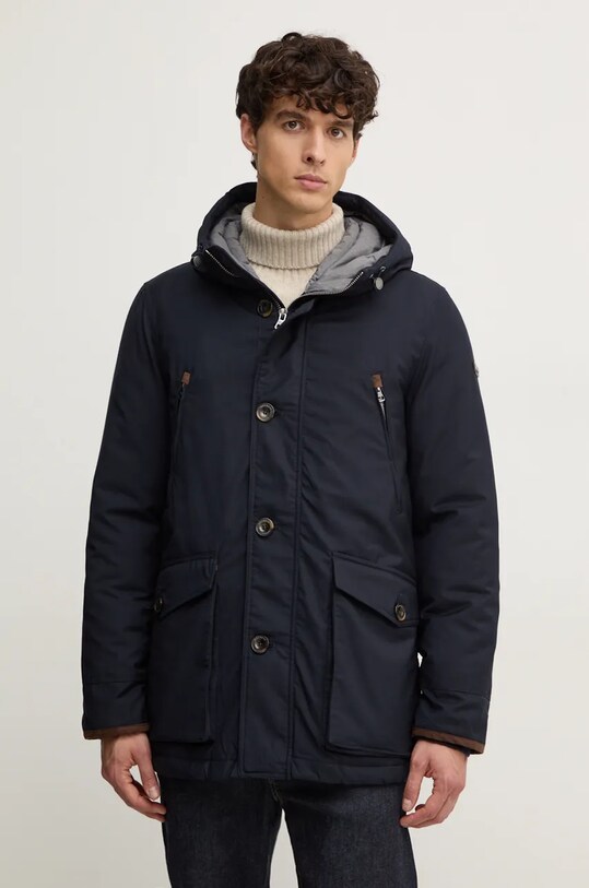 Парка Hackett London с утеплением тёмно-синий HM403226