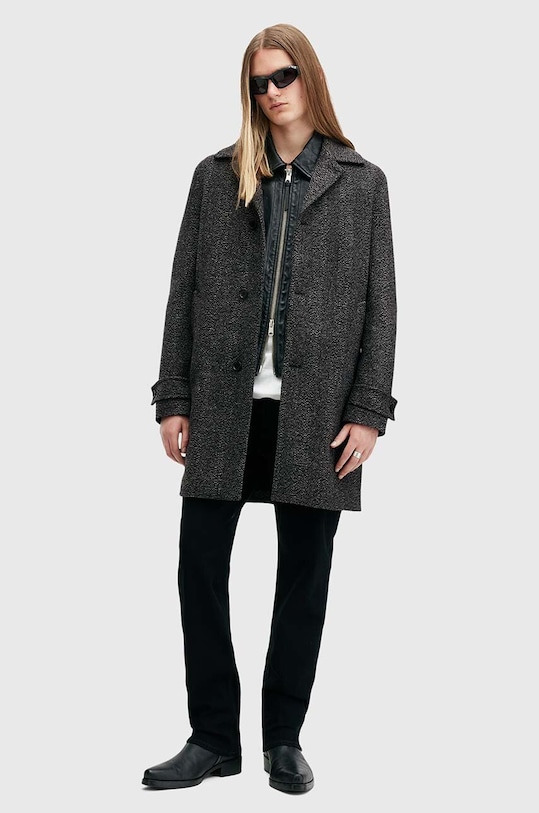 AllSaints płaszcz wełniany FINCHER M016OB