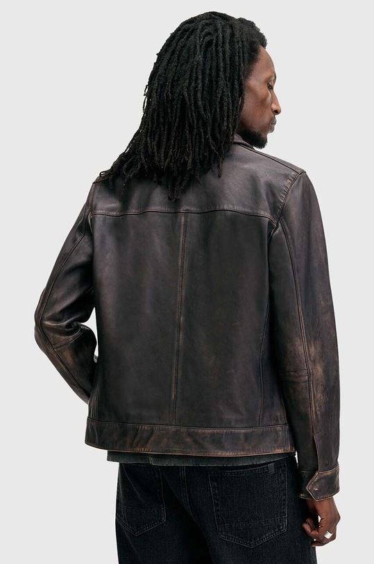 Îmbrăcăminte AllSaints geaca de piele ALKAN M018LB negru