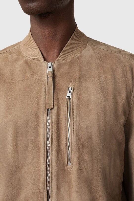 AllSaints geaca din piele intoarsa KEMBLE M067LB bej SS25