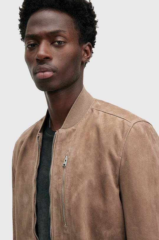 AllSaints geaca din piele intoarsa KEMBLE M067LB maro SS25