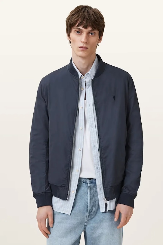 AllSaints kurtka bomber nieocieplane granatowy M077OB