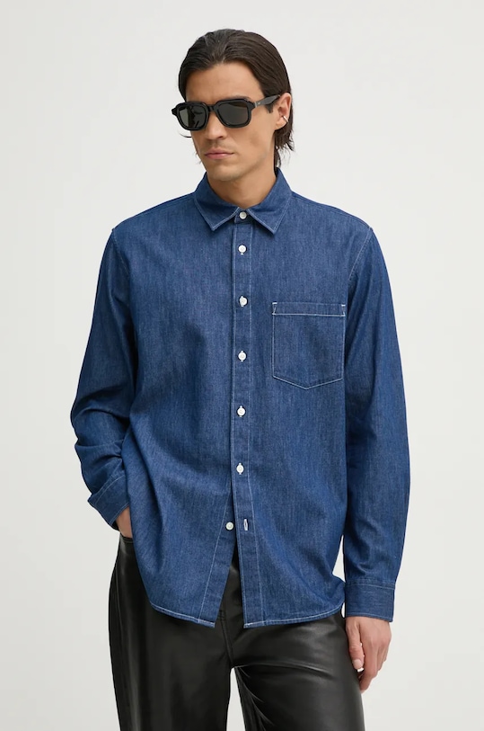 Theory camasa jeans lung bleumarin O0774526