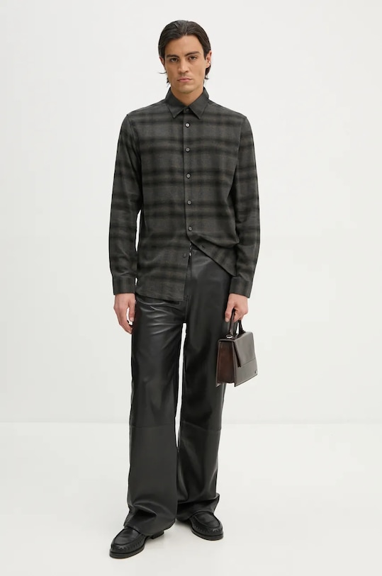 Хлопковая рубашка Theory O0874504 зелёный AW24