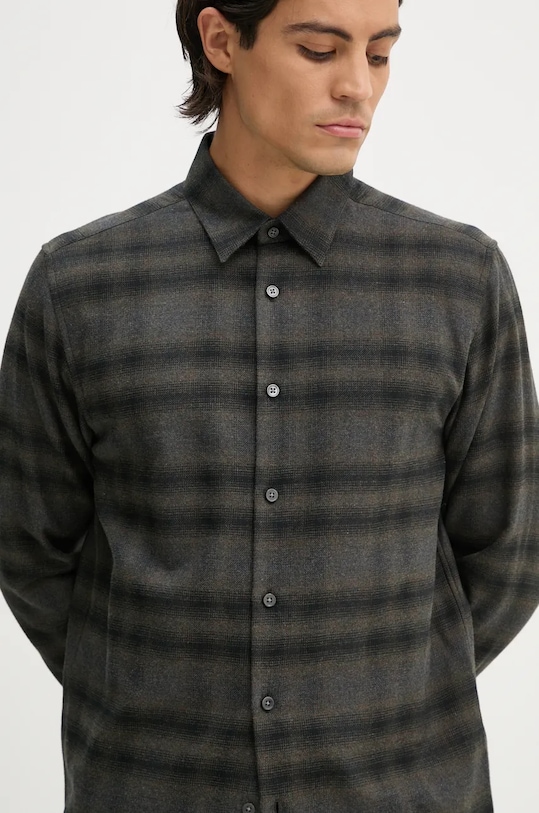 Хлопковая рубашка Theory O0874504 зелёный