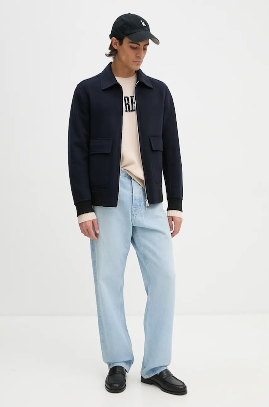 Вълнено яке Theory O0971102 тъмносин AW24