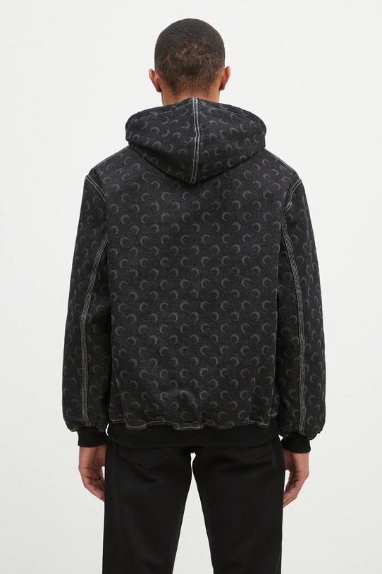 Clothing Marine Serre cotton jacket Moon Laser Denim Padded Jacket MJA071A.RDEN0001 black