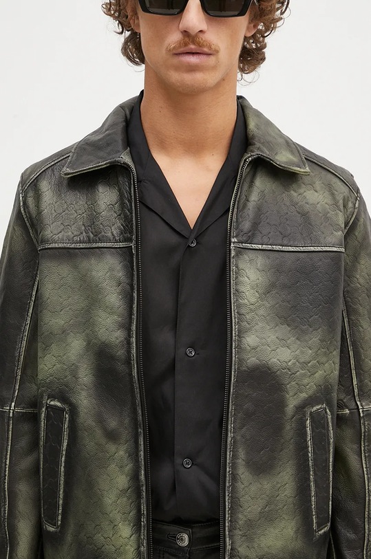 Daily Paper leather jacket Silence Monogram Leather Jacket green 2421013