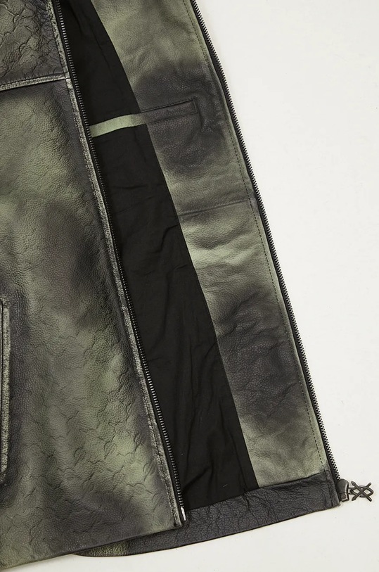 Daily Paper leather jacket Silence Monogram Leather Jacket 2421013 green